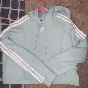 Adidas Mint Green Cropped Hoodie